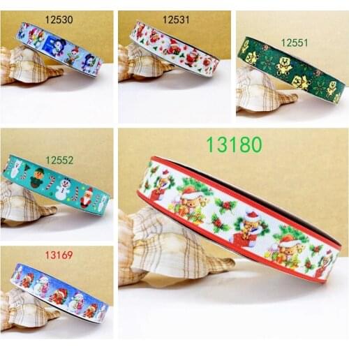 Free shipping 50 yard Christmas printed grosgrain ribbon 13180