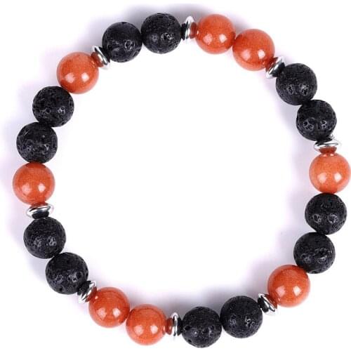 6pcs Natural White Turquoises double color bracelet stainless steel Aventurine lava rock meditation for Jewelry Making Free