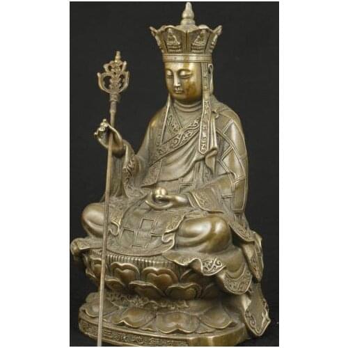 DECORATION BRONZE FACTORY OUTLETS PURE BRASS ELABORATE CHINESE OLD BRASS COLLECTABLE HANDWORK BUDDHA STATUE