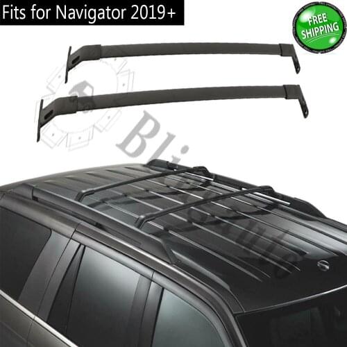 Black cross bar cross bar fits for Lincoln Navigator 2019 2020 2 pcs or 2 pcs pair aluminium alloy crossbar