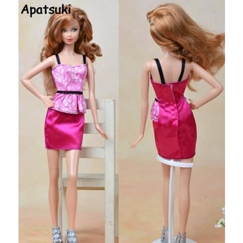 Kids Toy Handmade High Quality Doll Dress Fluncing Short Dress For Barbie Dolls Clothes For 1/6 BJD Dolls Birthday Gift