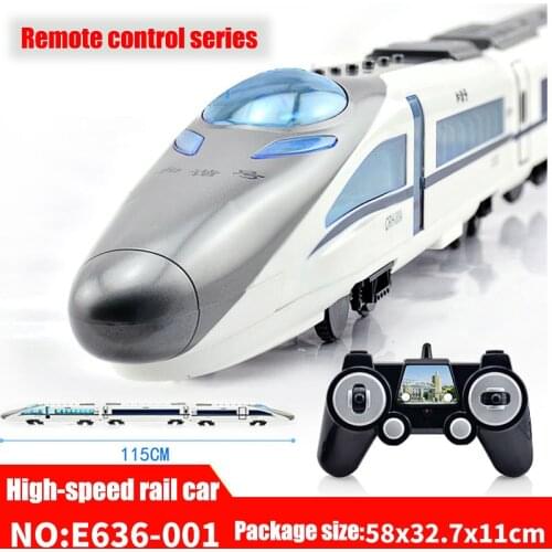 New Remote Control Simulation Track Train Childrens Toy Rechargeable Voice High Speed Rail Car Parent Child Interactive Toys