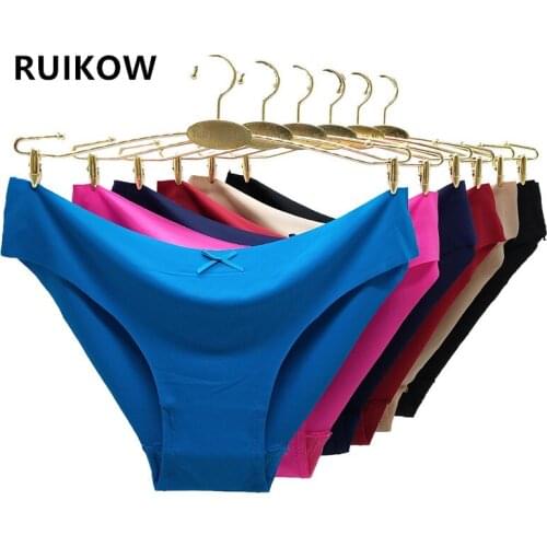6Pcs/Lot Seamless Female Nylon Panties Set Ice Silk Comfort Intimates Ladies Low-Rise Briefs And Thong Sexy Lingerie For Girls
