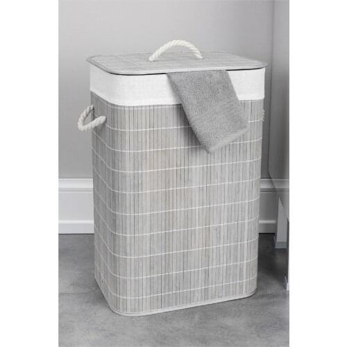 Limpia Bamboo Foldable Rectangle Laundry Basket 40x30x60 Cm