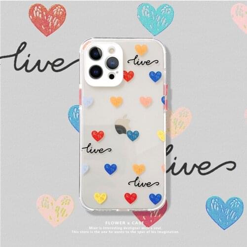 Literary Little Love Soft Silicone TPU Clear Shockproof Phone Case For iPhone 7 8 Plus Xs XR 11 Pro Max 12Mini Back Cover