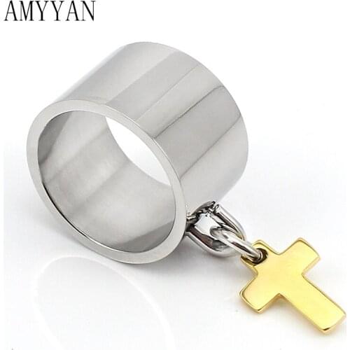 New Fashion Cross Pendant Stainless Steel Ring Charm Women Knuckle Ring Punk Factory Direct Sale New