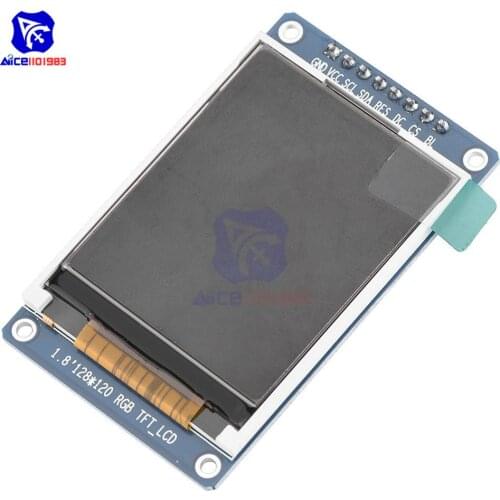 1.8 Inch 8Pin 128*160 RGB TFT LCD Screen Display Module SPI Interface ST7735 IC Driver for Andruio STM32 C51 3.3V LCD Display