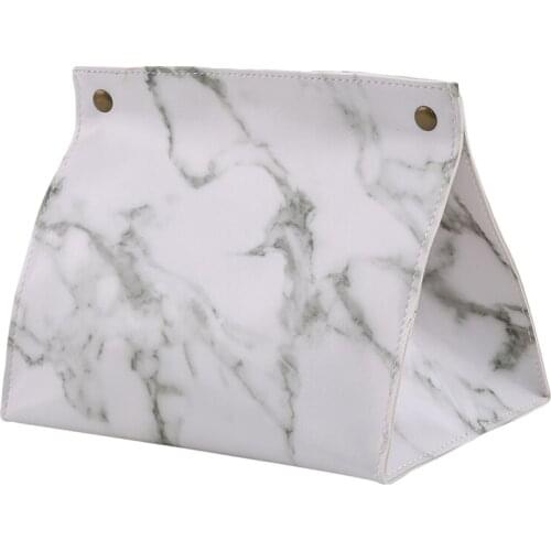 Marble Pattern Napkin Carton Chic Creative PU Leather Desktop Tissue Box Living Room Bathroom Household Goods