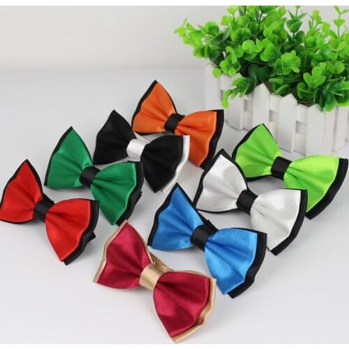 Mens Fashion Tuxedo Classic Tie Adjustable Plain Two Tone Bow Tie Tied Wedding Bow Tie For Evening Party Decoration