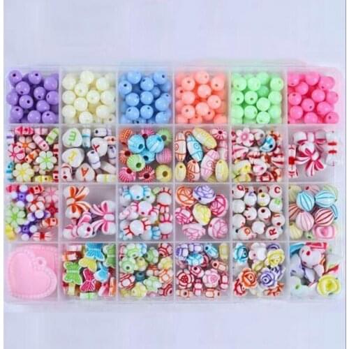 Girl Diy Necklaces Bracelets Jewelry Making Beads Bracelet Kit Set Diy Beads Toys for Children Educational Toys
