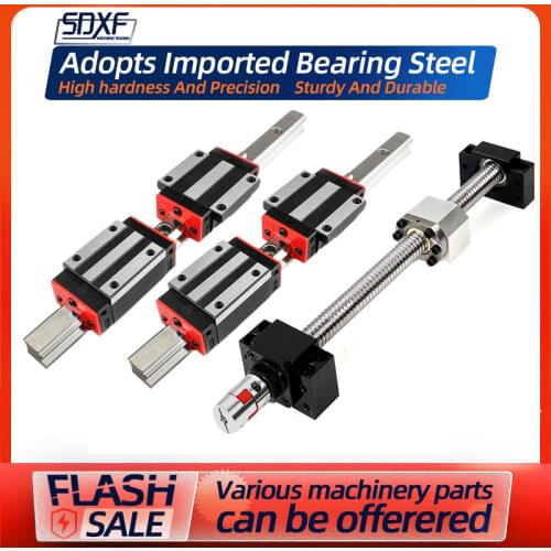 The guide screw rod is combined with a SFU1605 of any length, four HGR sliders, BKBF12, DSG16H, XB8x6.35mm coupling