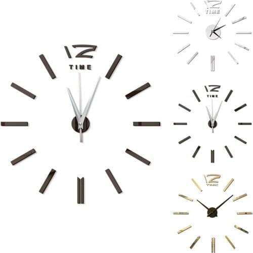Antique Mini DIY Mirror Surface Clock Sticker Wall Clock 3D Wall Watch Living Room Home Office Decor Christmas Gift Wall Clock