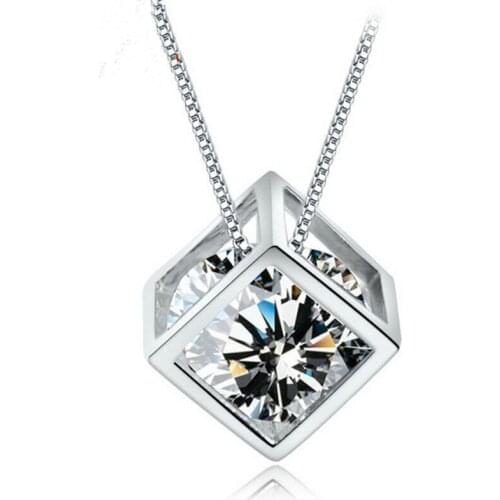 Authentic Stunning 925 Sterling Silver Vintage Dazzling Allure With AAA Zircon Necklaces & Pendants Jewelry