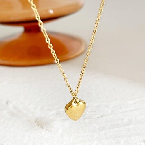 Monlansher Cute Heart Pendant Necklace Multi-Color Titanium Steel Chain Necklace For Women Minimalist Classy Necklaces Jewelry