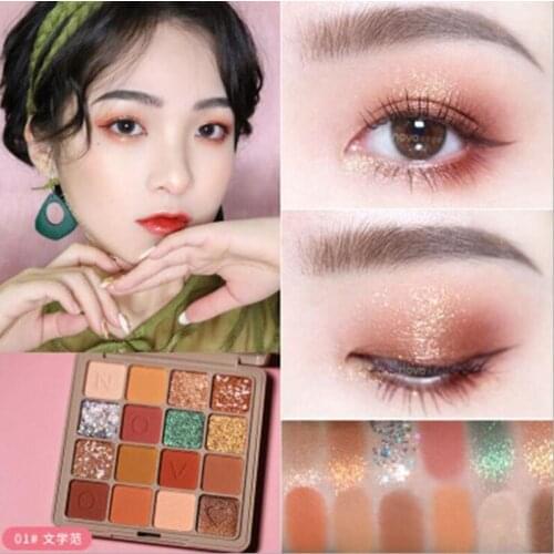 Eyeshadow Palette Pearlescent Matte Makeup Waterproof and Non-smudged Non-flying Powder Eye Shadow Eye Makeup 16 Colors