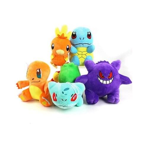 Pokemon 18cm Torchic Gengar Bulbasaur Charmander Squirtle Plush Doll Pocket Monster Soft Stuffed Animals Toys for Kids Xmas Gift