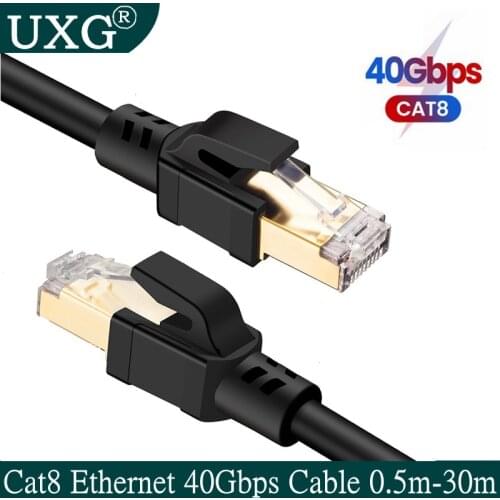 Cat8 Ethernet Cable 40Gbps Super Speed Network Cable Cat 8 SSTP RJ45 Patch Cord for PC Modem Router Laptop Short Cable 0.5m 30m