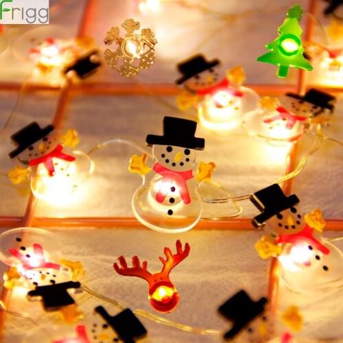 2M LED String Lights Christmas Tree Ornaments Decoration Christmas Decor Snowman Elk Snowflake Christmas Pendant Party Supplies