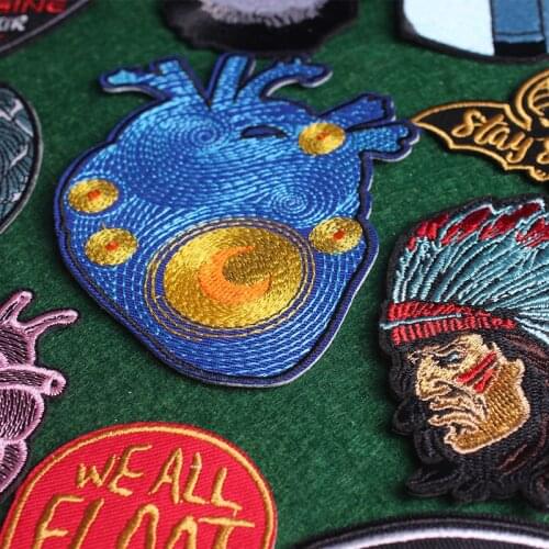 DIY Heart Embroidered Patches For Clothing Iron on Jacket accessories Skull Embroidery Patch Sewing Letter Patches Iron Patch