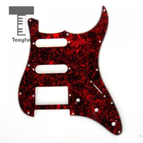 Tooyful High Quality 1Pc Collulose Guitar Pickguard 11 Hole Red Tortoise Shell for Stratocaster Electric Bass Guitar Accessory