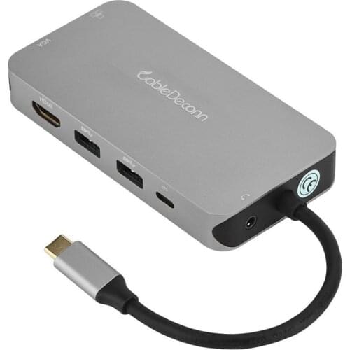 USB-C HUB Type-C To RJ45/VGA/HDMI/HUB/PD/Audio 10in1 Supports Ten-in-one Multi-function Docking Station with Same Display