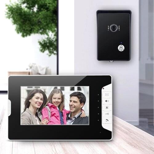 7 Inch Touch Screen Video Intercom Door Phone Visual System Outdoor Camera IP65 Door Phone Intercom System