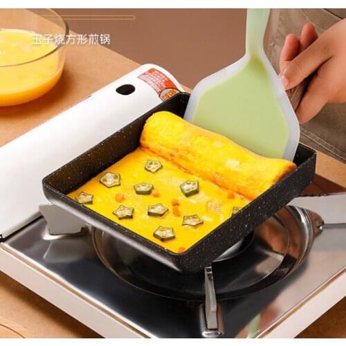 Japanese Tamako barbecue square thick egg cooked medical stone fried egg household small flat breakfast pan J03