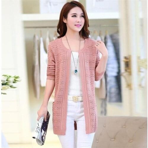 Cardigans Women Button Black Houndstooth Cardigan 2021 Long Sleeve Sweater Autumn Winter Knitted Loose Oversized Jumper Casual