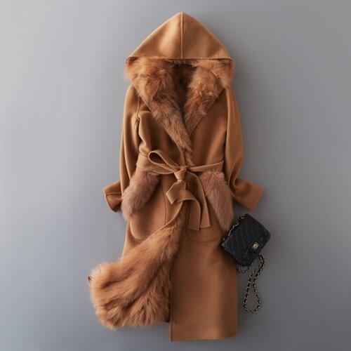 Coat Wool Real Female Natural Fox Fur Liner Cashmere Coats 2020 Winter Jacket Women Woolen Coat Korean Overcoat MY3691 s en