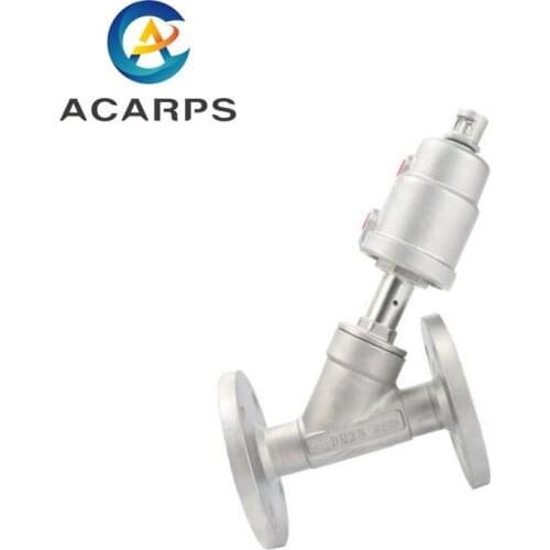 1" Stainless Steel Pneumatic Flanged Angle Seat Valve Y Type Steam Angle Seat Valve