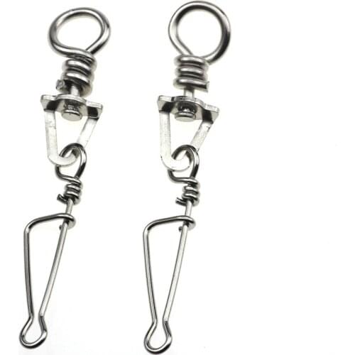 10pcs/lot Triangle swivel+Italian pin Stainless Steel Fishing Pin Connector Bearing Rolling Snap Fishing Tackle tool Accessories
