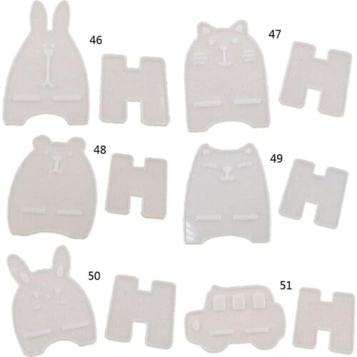 13MC Cute Bear Car Eabbit Shape Mobile Phone Stand Silicone Resin Mold Phone Holder Epoxy Resin Phone Bracket Mold Craft Tool