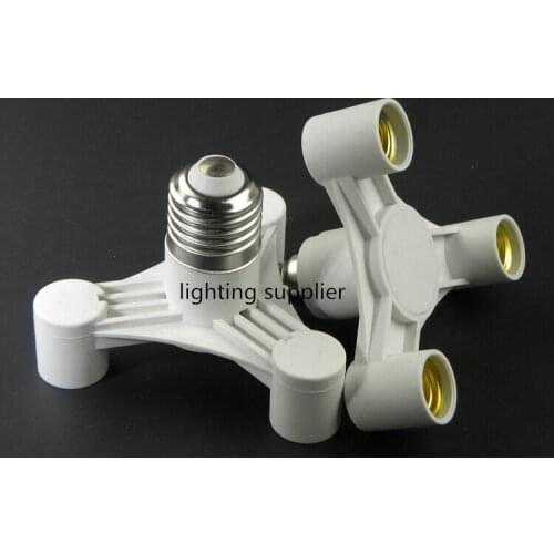 2pcs E27 to 3 E14 pendant lamp base ceiling light bulb splitter holder converter socket adapter, 3 E14 in 1 E27 free ship