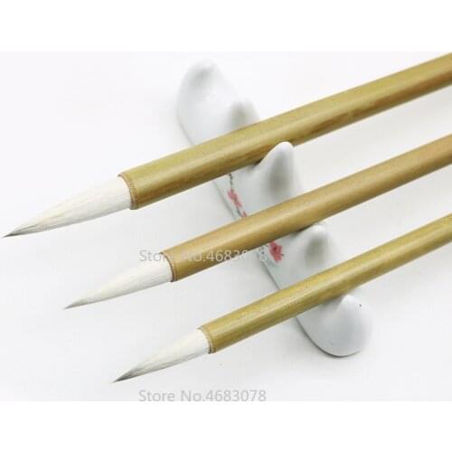 3Pcs/Set Exquisite Chinese Calligraphy Brush Pen Woolen Wool Hair Artist Writing Drawing Brush for Student Beginner Ideal gift