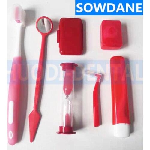 4 Sets Oral Clean Tool Orthodontic Oral Care Kits Teeth Whitening Suit Tooth Brush Interdental Brush Dental Floss Mouth Mirror