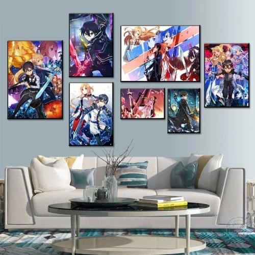 5d Diamond Painting Sword Art Online Kirito Asuna Japan Video Game Anime Diamond Embroidery Cross Stitch Kits Handmade Gift