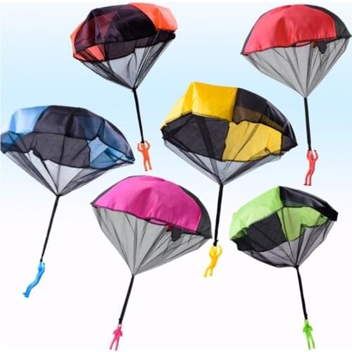 6 Pcs/Set Multi-color Square Beach Hand Tossed Toy, Tangle-free Throwing Flying Parachute Doll for Square Outdoor Play