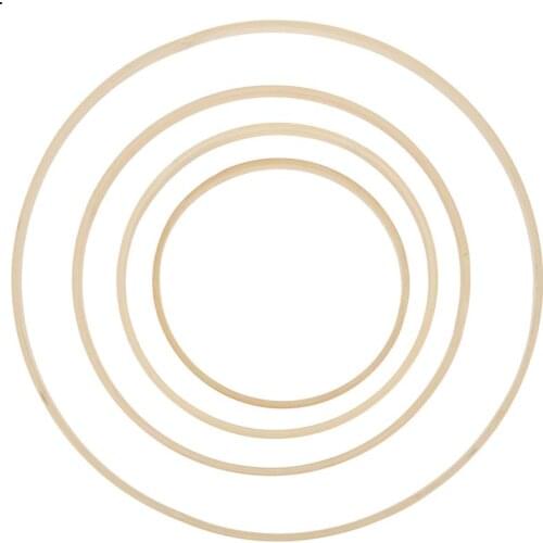 8 PCS/Set Wooden Bamboo Hoop Craft Hoop Ring for Wedding Wreath DIY Decoration