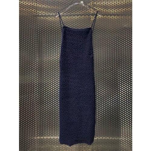 Velvet texture, bumpy, suspender, back long dress