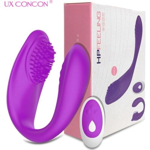 Wireless U Shape Dildo Vibrators G Spot Clitoris Vibrator Stimulator Dual Use Sex Toy for Couples Women Medical Grade Silicone