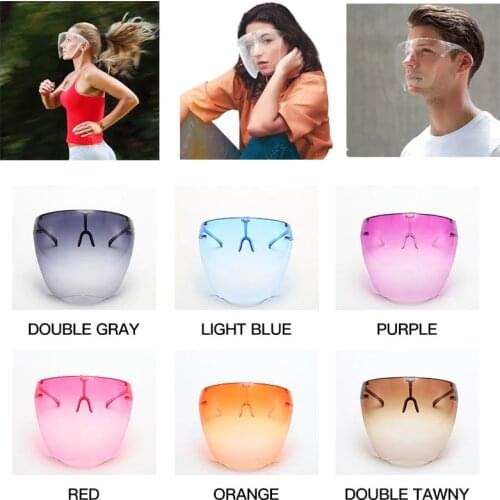 2021 Colorful/Transparent Protective Mask Full Face Shield Dustproof Goggles Safety Glasses Antidust Mask Riding Visor With Box