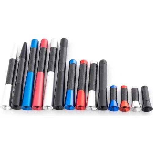3.5CM 8CM 12CM 28CM car decoration radio carbon fiber antenna decorative antenna roof signal antenna modified black silver red