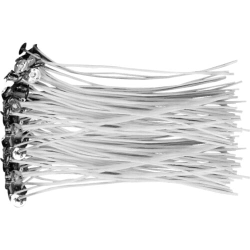 50PCS Handmade Wooden Wick Wax Candle Core Sustainers Tab With Metal Stand 12.5 x 75mm DIY Candle Making Wood Wicks Supplies Set