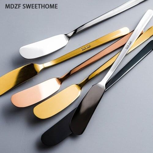 MDZF Stainless Steel Butter Knife Cheese Dessert Jar Spatula Ice Cream Scrape Steak Knifes Utensil Breakfast Tableware Tool