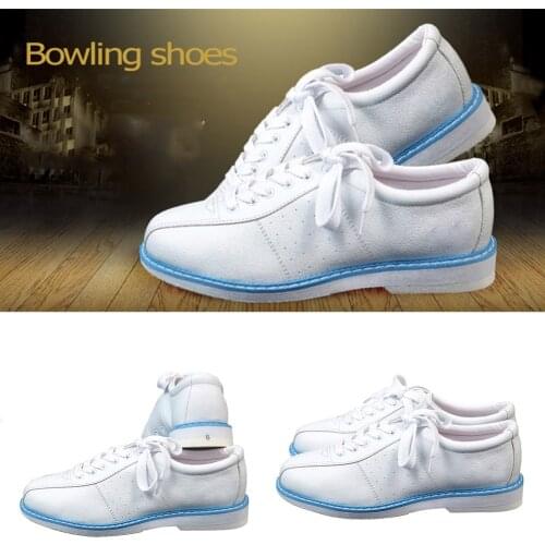 White Bowling Shoes for Men Women Unisex Sports Beginner Bowling Shoes Sneakers QW