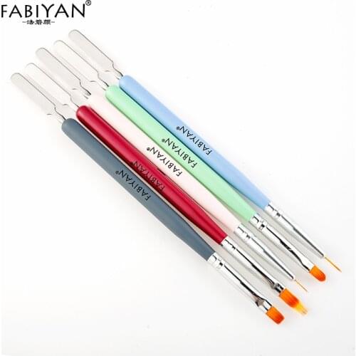 Nail Art Gradient Painting Brush Spatula Stick Makeup Mixing Builder Extension Flat Round Line Liner Pen Manicure Drawing Tools