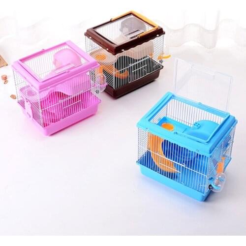 Hamster cage big castle double transparent wheel food bowl slide kettle cage second layer turn hamster supplies AP11211543