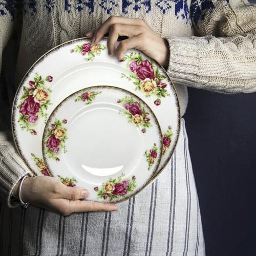 Caramic Coffee Set Cups & Saucers Milk Pot/Tank Dessert Bowl 10 Inch Plate Sugar Can Kitchenware Wedding Gift Birthday Present