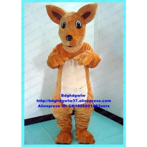 Brown Long Fur Kangaroo Roo Mascot Costume Adult Cartoon Character Outfit Campaign Professional Speziell Technical zx2148