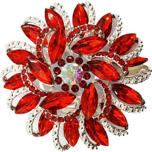 Red 6.3cm Flower Brooches Wholesale High-grade Alloy Brooch Wild Clothing Holding Flower Accessories BA011